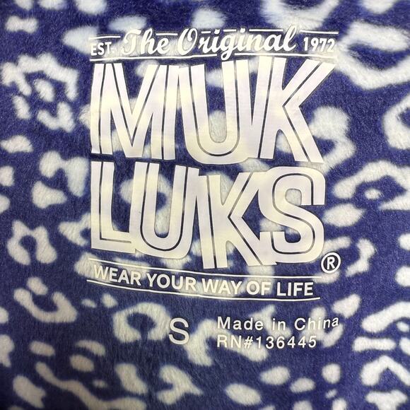 QVC MUK LUKS Velour Bed Jacket and Pant Pajama Set Womens Small Blue White NWT - Picture 4 of 15